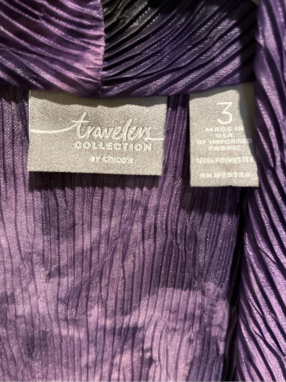 16. WOMENS CHICO’S TRAVELERS 3/XL DETAIL TOP - Picture 2 of 5